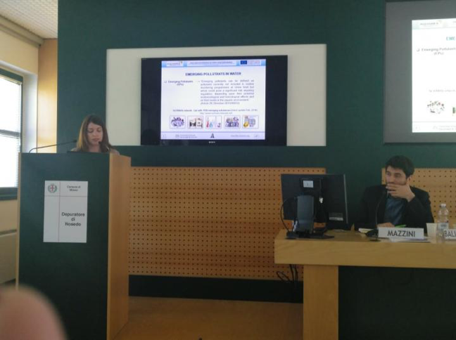 The researcher María de los Ángeles Bernal Romero del Hombre Bueno during her presentation.